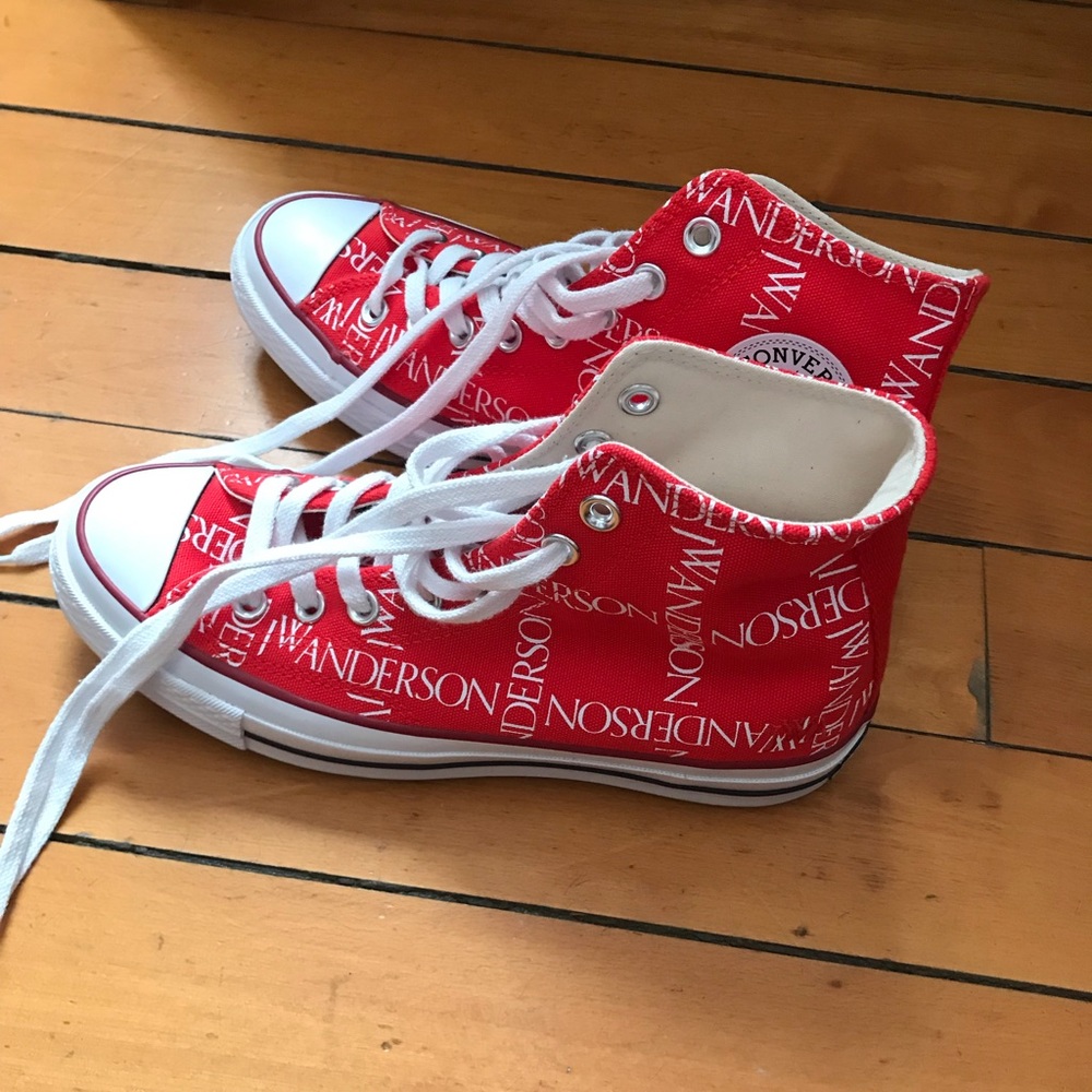 Jw Anderson Red Logo Grid Chuck Taylor Converse View 2